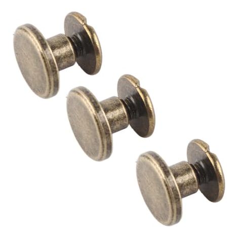20 vis, écrous, rivets et clous à tête fraisée en laiton pour la réparation et le travail du cuir (5 mm) (1/5)