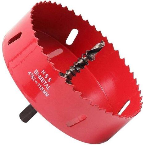 Scie Cloche 115mm Acier Rapide HSS M42 Bi Métal Tige Hexagonale Pour Bois Plaque Métallique-ARCAN (1/4)