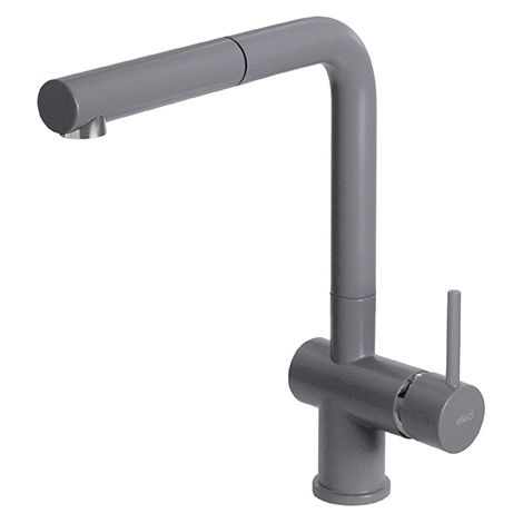 Elleci Stream Plus. Tipo di beccuccio: Estraibile, Colore del prodotto: Titanio, Materiale del rubinetto: Granitek. Altezza sopra la superficie di fissaggio (max): 31 cm, Distanza tra fo... - MMKSTP73 (1/2)
