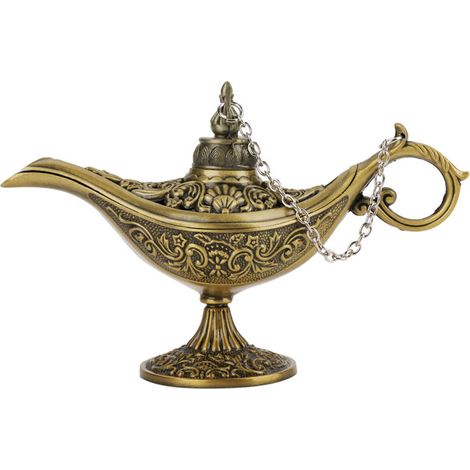 Seltene Vintage-Wunschlampe aus Aladdin – Leuchtender Dschinn-Topf (Bronze) (1/5)