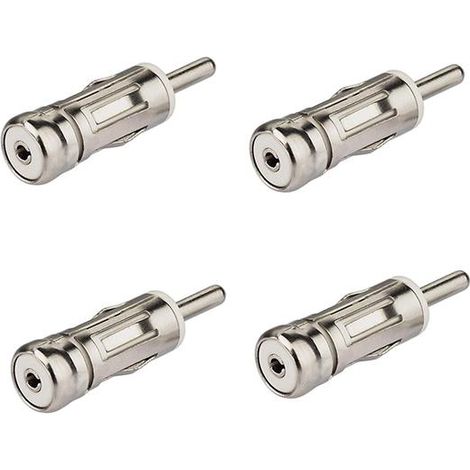 Kit 4 adaptateurs d'antenne radio auto DIN vers ISO, connecteur fiche pour autoradio, amplificateur de signal stéréo compatible avec embout d'antenne (1/5)
