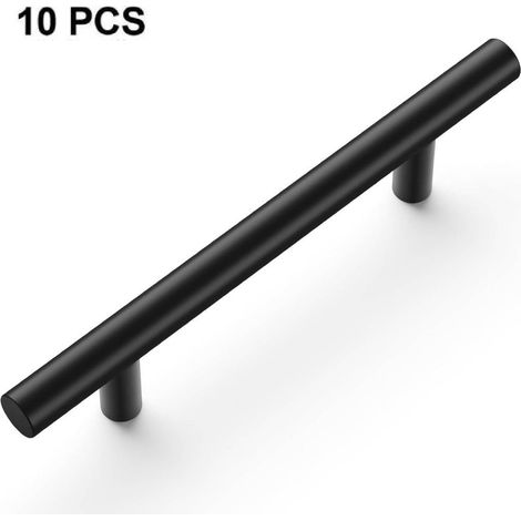Confezione da 10 maniglie per mobili da cucina, distanza tra i centri 96 mm, maniglie per mobili da cucina in acciaio inossidabile nero (1/5)
