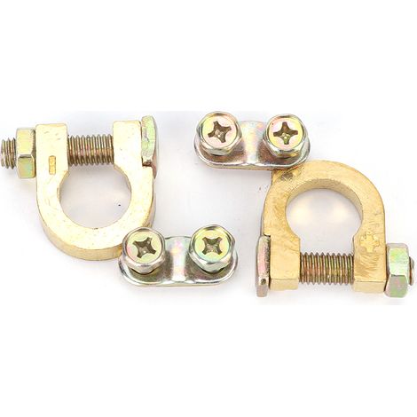 Lot de 2 pinces de fixation pour bornes de batterie en cuivre, accessoires automobiles (1/5)