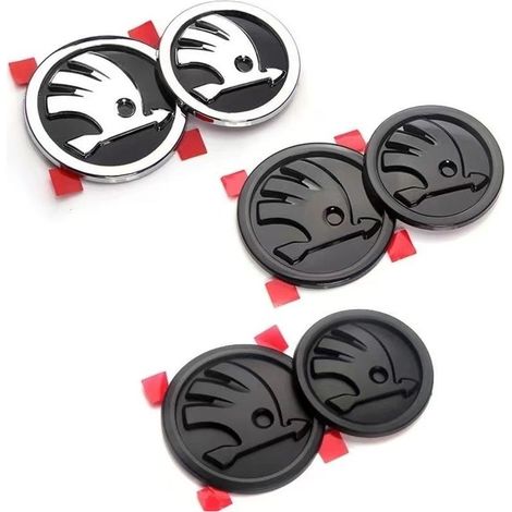 Emblème de remplacement pour Skoda – Argent et noir – Diamètre : 90 mm (1/5)
