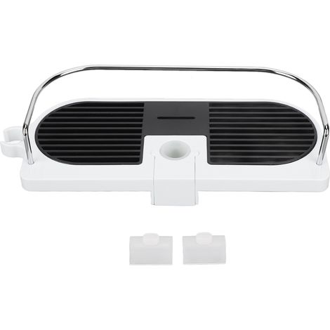 Porte-savon de douche réglable en hauteur, design aéré, support mural sans perçage, capacité 15kg, rangement salle de bain (1/5)