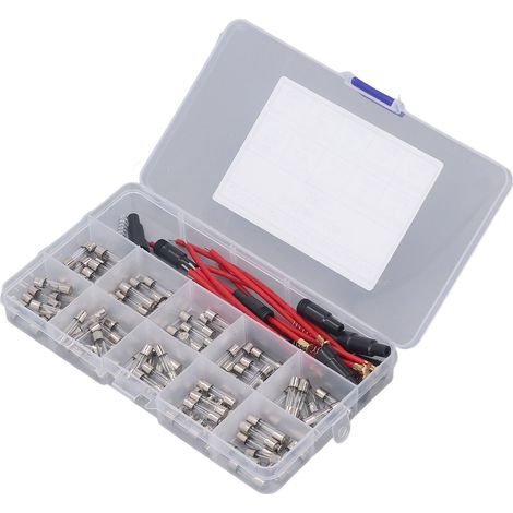 Kit fusibles verre 250V 0,2A-20A 5x20mm avec porte-fusible et fils, lot d'ampoules de rechange pour électronique (1/5)