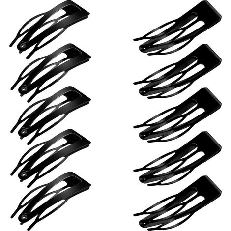 Set mit 24 doppelgriffigen Haarspangen aus Metall, Haarclips für das Haarstyling, Salonbedarf, schwarz (1/5)
