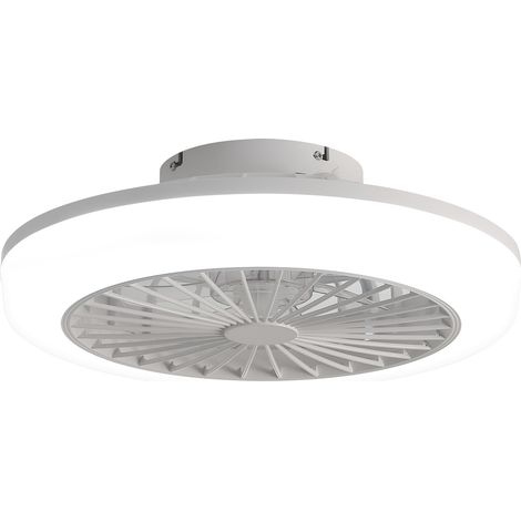 Ventilateur de plafond moderne de 18" avec Lumière LED et Télécommande,Sans pale encastré pour Chambre,Salon,Salle à manger
