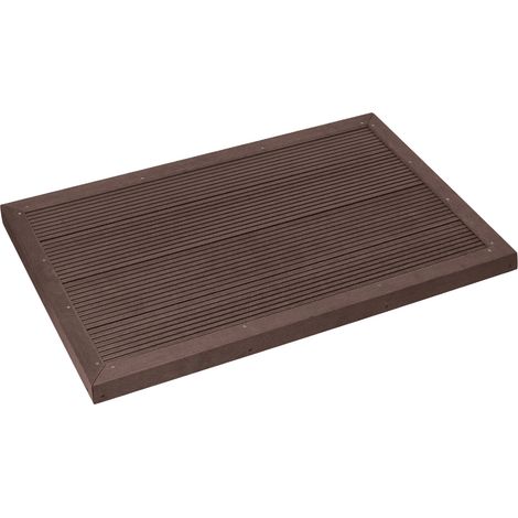 ML-Design Elemento WPC Marrone 101 x 63 x 5,5 cm per Pavimento Doccia Piscina Base Antiscivolo con Materiale di Montaggio Piastra Pavimentazione da Giardino Terrazza Resistente alle Intemperie