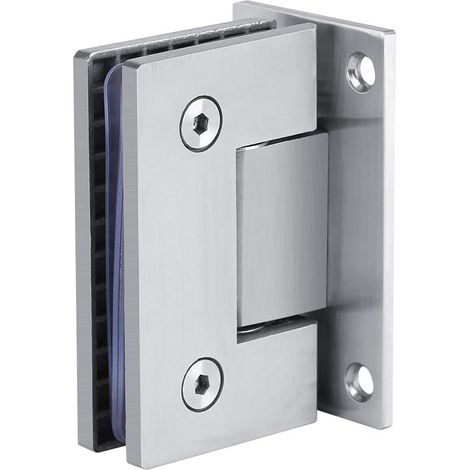 Support Cadre, Charnières Noires en Acier à Haute Teneur en Carbone avec Fermeture Automatique, Pince de Charnière de Douche à 90 Degrés avec Demi-plaque pour Portes en Verre (1/5)