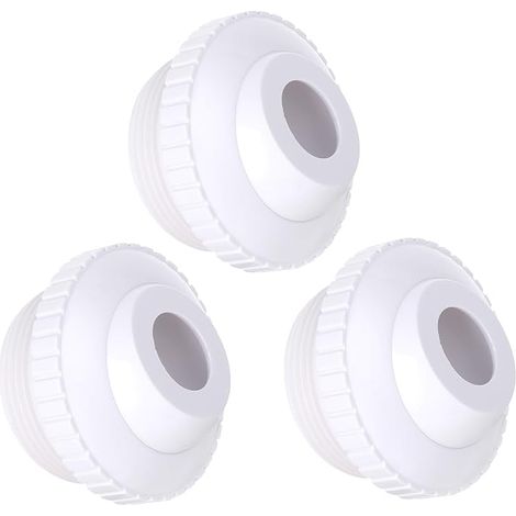 3-teilige Pool Jet Düsen, 3/4" Directional Flow Eyeball Inlet Jet, Pool Return Jet Ersatzteile Fittings Spa mit 1-1/2 Zoll MIP Gewinde Pool Zubehör für Reinigung Weiß (1/5)