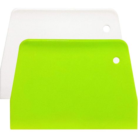 (2 pièces) Racloir à pâte, racloir à bol, coupe-pâte en plastique alimentaire, racloir flexible en plastique, racloir de table pratique, racloirs alimentaires multifonctionnels pour pâte à pain, gâtea (1/5)