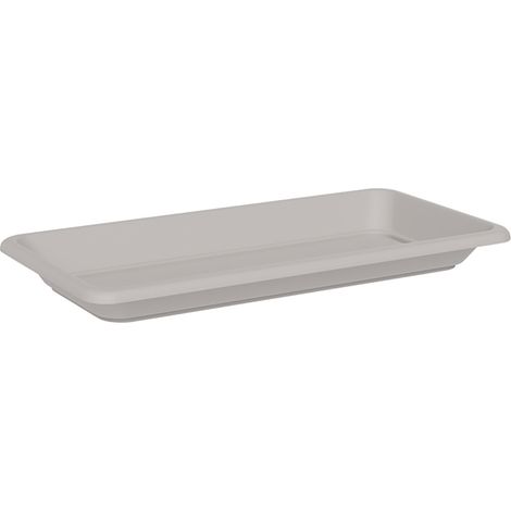 Sottovaso Rettangolare per Vaso a Cassettone Tikal Saucer Cloud 82x36 cm in Plastica Grigio Chiaro