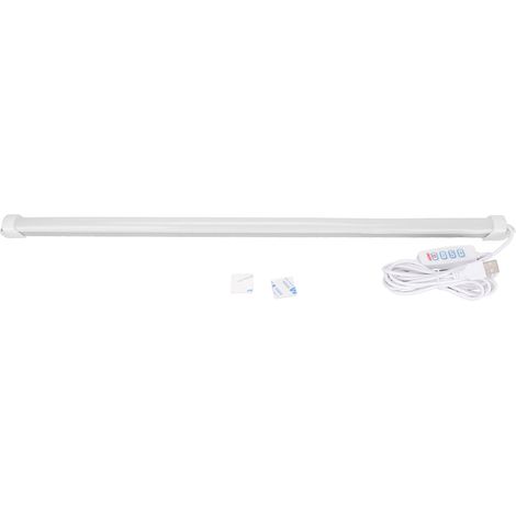 Lampada LED per armadio – ricaricabile tramite USB – in plastica – 3 colori – da installare sotto il pensile – asta regolabile – cucina/camera da letto