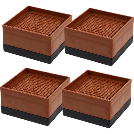 Lot de 4 rehausseurs meubles antidérapants, robustes pour lit et chaise, protège-pieds, rehausseur (1/5)