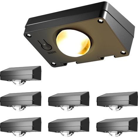 Lot de 8 lampes solaires pour clôture – RGB multicolores, étanches – Idéales pour mur, jardin, terrasse, escaliers, porche et piscine – Décoration extérieure (1/5)