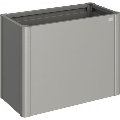 JARDINERA METALICA BELVEDERE MIDI 61 CMTS DE ALTO X 50 CMTS BIOHORT COLOR PLATA METALICA (1/5)