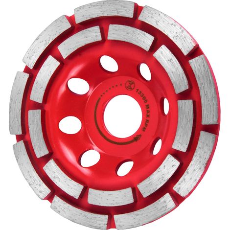 Meule diamant 115 mm double rangée – 18 segments – Pour béton, granit, ciment, maçonnerie – Pour meuleuse d'angle (1/5)