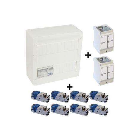 Legrand - Coffret VDI GRADE 2 avec brassage STP - 8 RJ45 / TV 2 sorties - Ru00e9f. : 413248 + 413183x4 + 413180 (1/4)