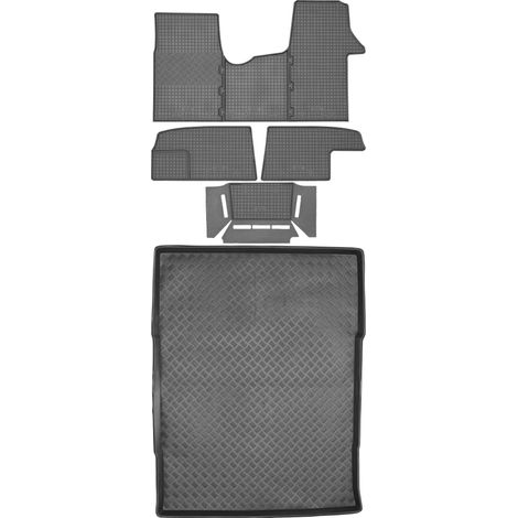 Ensemble de tapis de sol en caoutchouc pour Renault Trafic III VAN à partir de 2014 + tapis de coffre