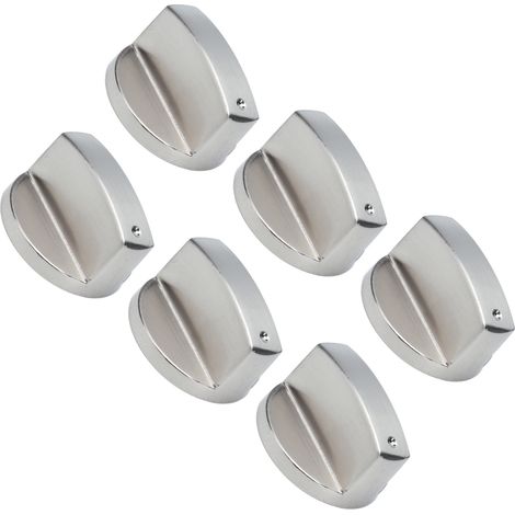 6 pièces boutons de commande en alliage de zinc 8mm pour cuisinière à gaz, four à micro-ondes, réglage rotatif (1/5)