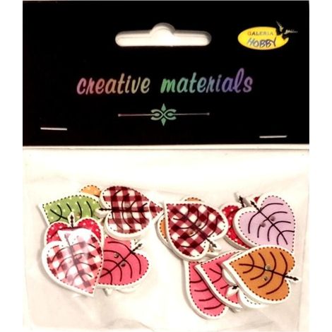 Bottoni decorativi a forma di foglie, 25 mm, 15 pezzi