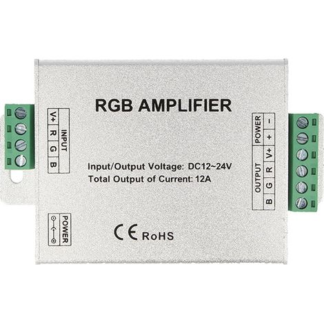 Amplificatore RGB e Mono Colore Per Striscia Bobina Led 12V 24V 12A RGB Amplifier PWM LN-ZJFJ-3CH-LV (1/3)