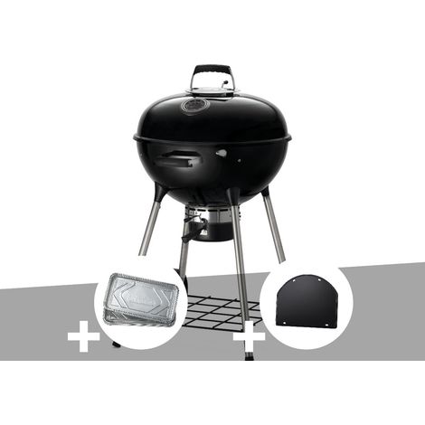 Barbecue à charbon Kettle Premium 57 cm + Lot de 5 grandes lechefrites + Plancha pour barbecue - Napoléon