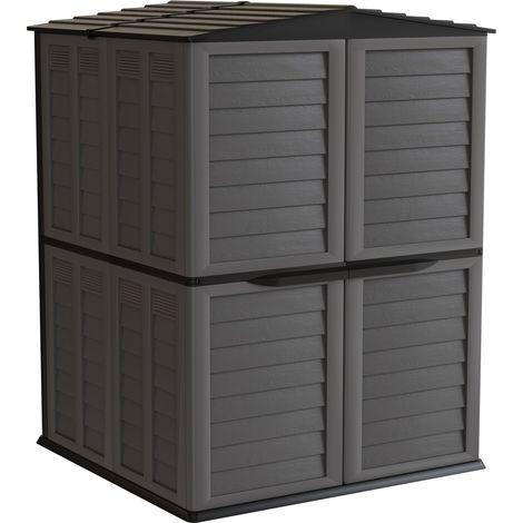 Abri de Jardin Extérieur 5500L Gris Anthracite - Polypropylène 151x208x200 - Cabanon de jardin Plancher intégré ARTPLAST