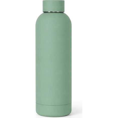 Botella térmica de acero de 500 ml para bebidas frías y calientes, color verde pastel. (1/5)