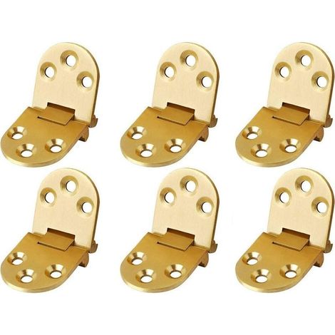6pcs Plat Porte Cabinet pliable Charnières Tanble,Table machine coudrecharnière Flip pliable Alliage zinc,Flip Top Charnière avec,gold (1/5)