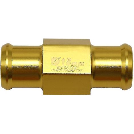 Adaptateur de tuyau universel pour capteur de température d'eau de moto 18/22 mm avec 2 colliers de serrage - 18 - Doré (1/4)
