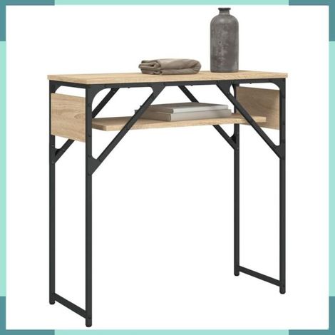 Table console - 837798 - chêne sonoma - avec étagère - 75 x 30 x 75 cm (1/5)
