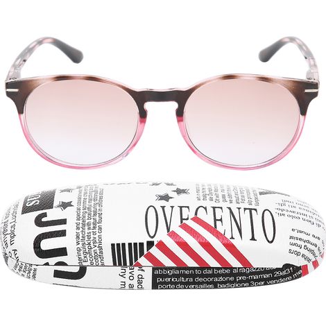 Lunettes de lecture unisexe anti-fatigue visuelle haute définition +250 monture rose transparente avec étui inclus (1/5)