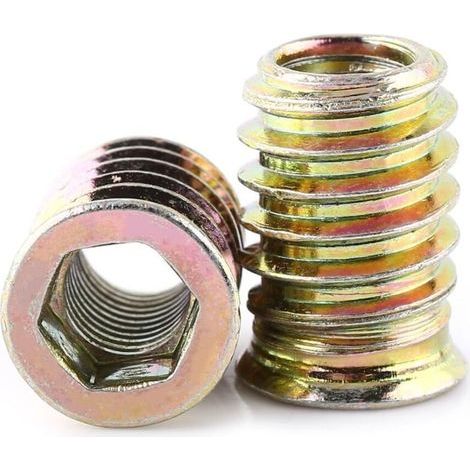 Pack de 20 pièces M6/M8/M10 Écrou hexagonal fileté en alliage de zinc, Écrous d'Insert en alliage de zinc Assortiment (M8x20mm) (1/5)