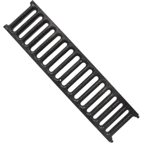 First Plast – Grille renforcée pour caniveau 130mm – PVC anti-choc noir – Résistance 7800kg – Dimensions 130 x 500mm