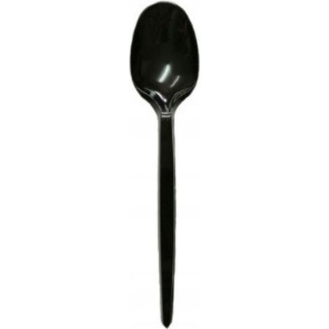 Cucharas reutilizables económicas negras, 100 unidades. (1/2)
