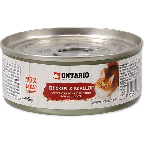 Ontario CAT Adulto Pollo y Vieiras 95g