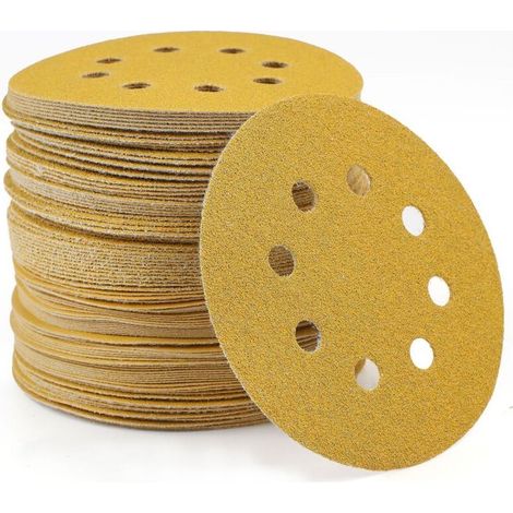 Packung mit 100 selbstklebenden 5-Zoll-Schleifscheiben (Körnung 120) für Exzenterschleifer für Metall, Holz und andere Materialien (1/5)