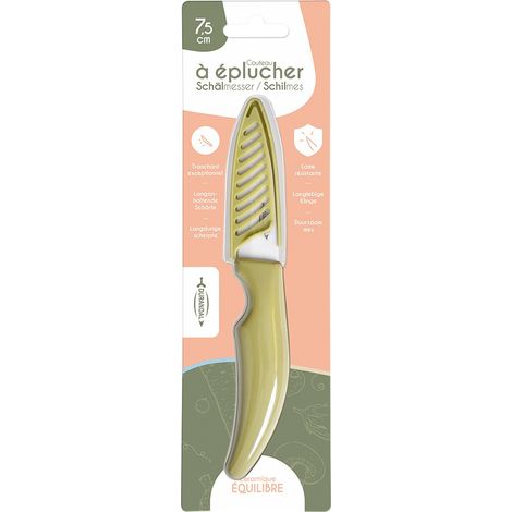 Durandal - Couteaux de cuisine en céramique avec étui, 4 tailles de lames - Découpe, épluche et tranche viandes, légumes, fruits (1/5)