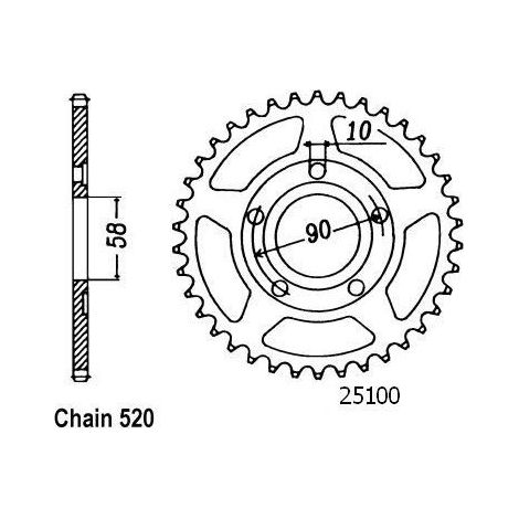 Couronne Nsr 125 1990-1998 - 520 - 36 Dents - Similaire JTR604
