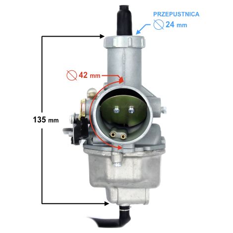 Carburatore PZ30, starter a leva, 250cc (1/5)