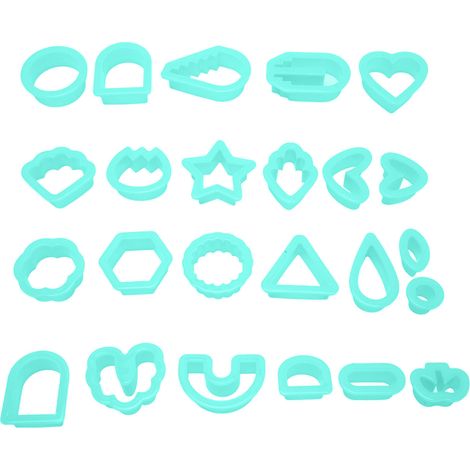 24 pièces emporte-pièces argile polymère DIY bord épais certifiés alimentaires pour pâte, bougies, vert (1/5)