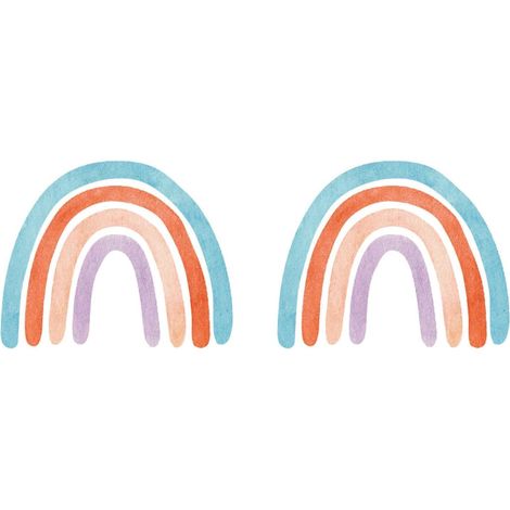 Lot De 2 Stickers Muraux Arc-En-Ciel Pour Chambre D'Enfant Décoration Esthétique Pour Enfants Grand Format LED Mignon En Pvc Coloré (1/5)