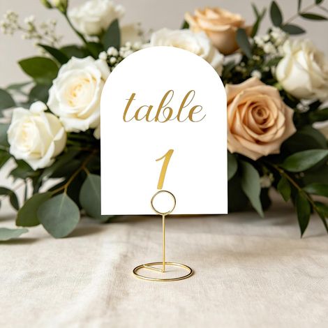 31pcs Numéros Table Arche Mariage, 1-30 & Table-D'Honneur 17,8x12,5cm Cartes Numéros Table Recto Verso pour Réception Événement Fête Décoration Centrale Dorure Gaufrage (Sans Supports) (1/5)