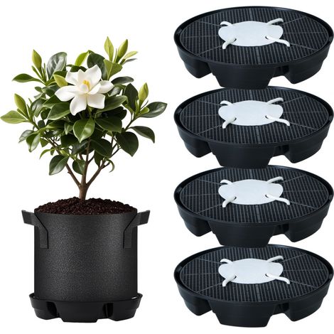 Four-Piece Self-Watering Planter Set, 1 Planting Bag, Self-Watering Plant Tray, Planter Base, Garden Planting (1/5)