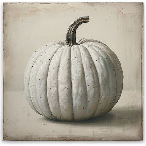 Leinwandbild Küchenmotiv Kürbis M1-No.51852 - Kunstdruck auf Leinwand in Creme Beige - Wandbild 50 x 50 cm