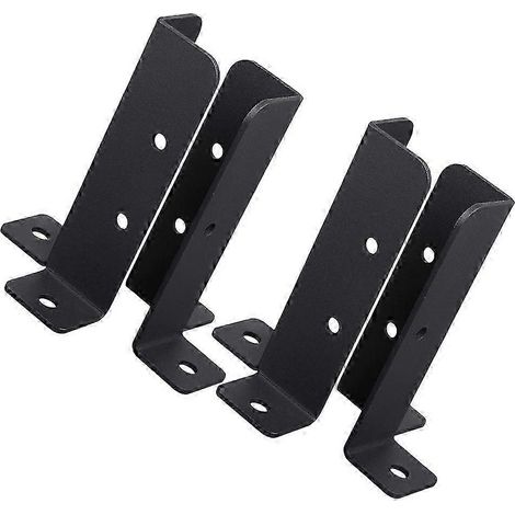 Supports de fixation pour poteaux de clôture (lot de 4), robustes, en fer, pour poteaux de terrasse ou de jardin, 12,7 x 7,6 cm, résistants à la rouille (1/5)