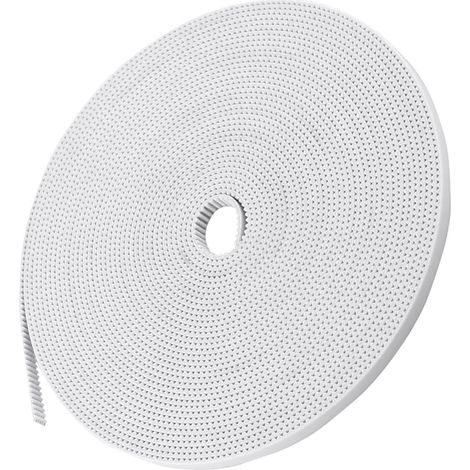 Courroie crantée ouverte 10 m blanc 6 mm PU renforcé acier pour imprimante 3D (1/5)
