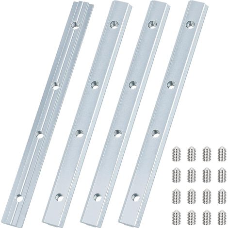 Lot de 4 connecteurs de Rail, rainure 8 30 × 30, connecteur de Profil en Aluminium M6, connecteur de Profil de 180 mm, Profil de Tige en Acier au Carbone galvanisé, Profil de Jambe de Force po (1/5)